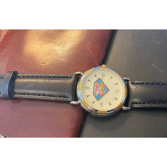 35mm NFL 75 Years Fossil Watch, ZC-00345, Mint Condition, Leather Band - Picture 2 of 4